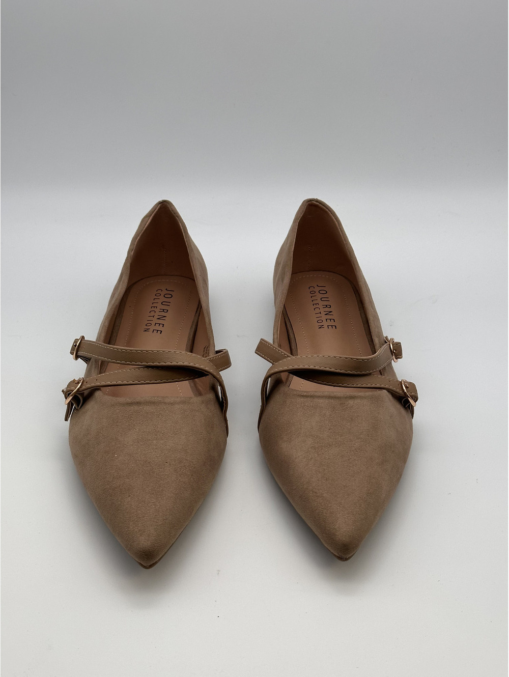 Journee Collection Patricia Taupe Pointed Toe Flats Size 12